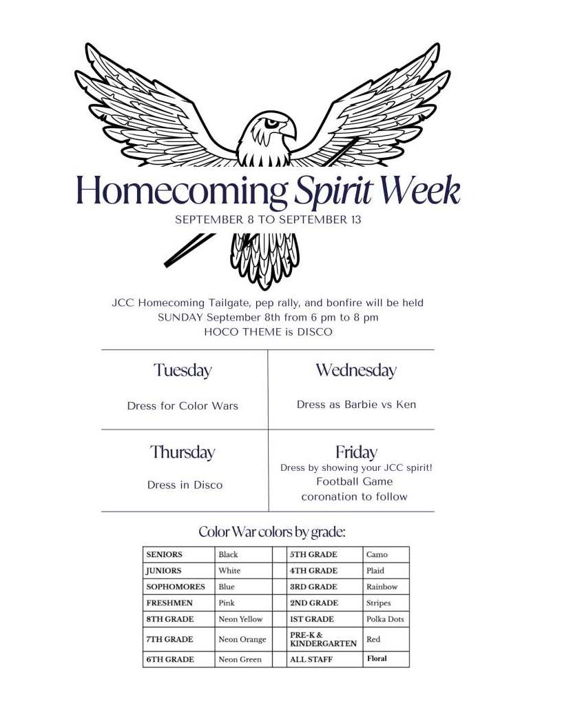 Spirit Week Schedule