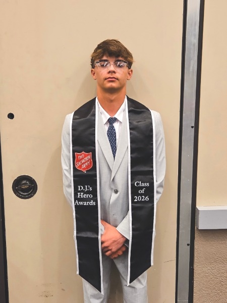 JCC's Caden McDonald, recipient of the DJ's Hero Award scholarship