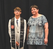 JCC's Caden McDonald, pictured with Mrs. Olivia Reuter